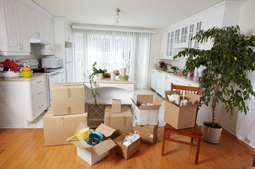 Careful loading of boxes and furniture during a Southfields home move