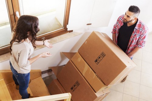 Risk assessment being carried out before a man and van move in Southfields